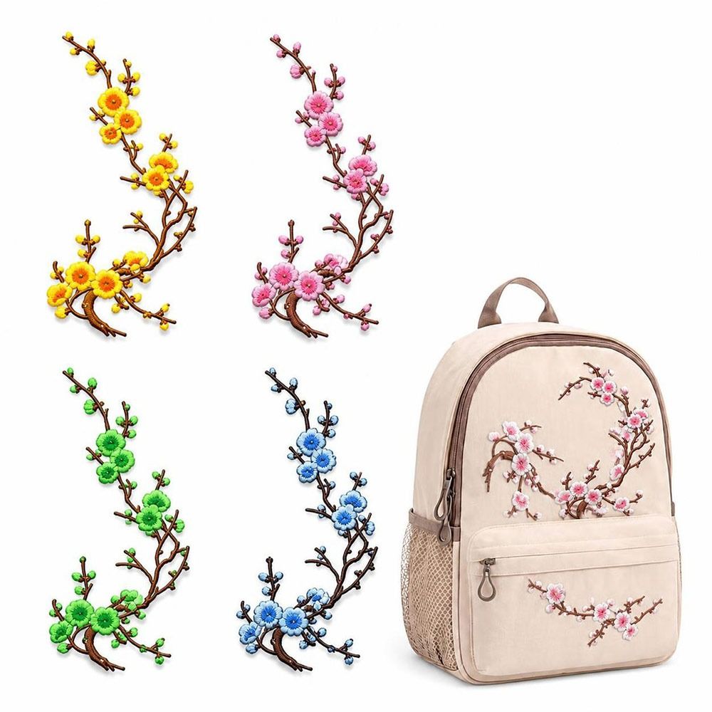 Sewing In Textile - DIY Cherry Blossom Iron On Patches