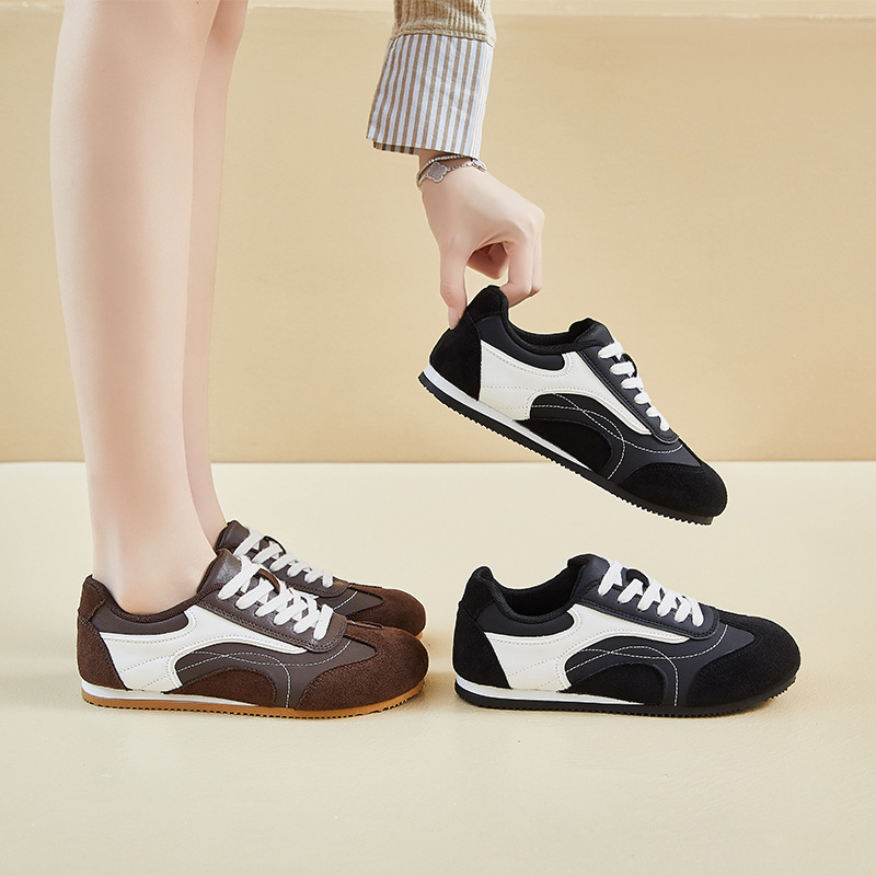 Sewing Cotton - Women's leather sports shoes, thick soled