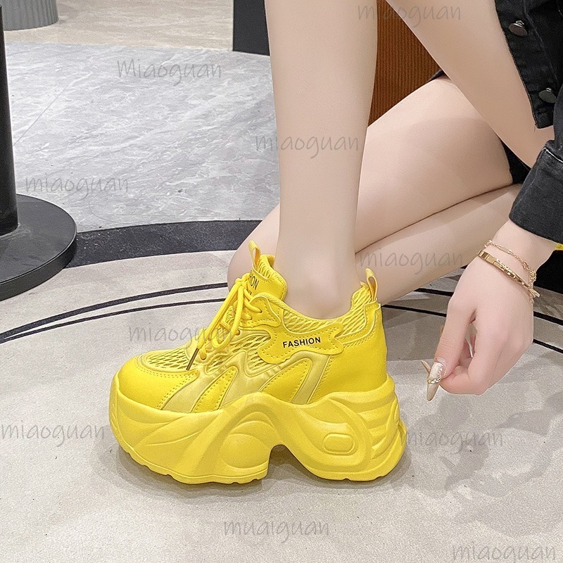 Sewing Cloth - Women's Mesh Breathable Chunky Platform Sneakers