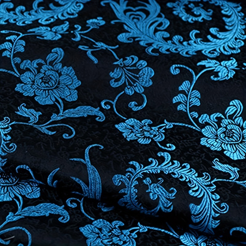 Sewing Cloth - 3D Blue Phoenix Tail Brocade Fabric