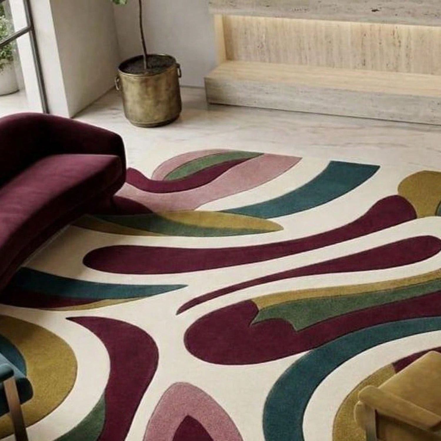 Century Textile & Sewing Supply By Owner - Abstract Pattern Carpet, Mid-Century Modern Style