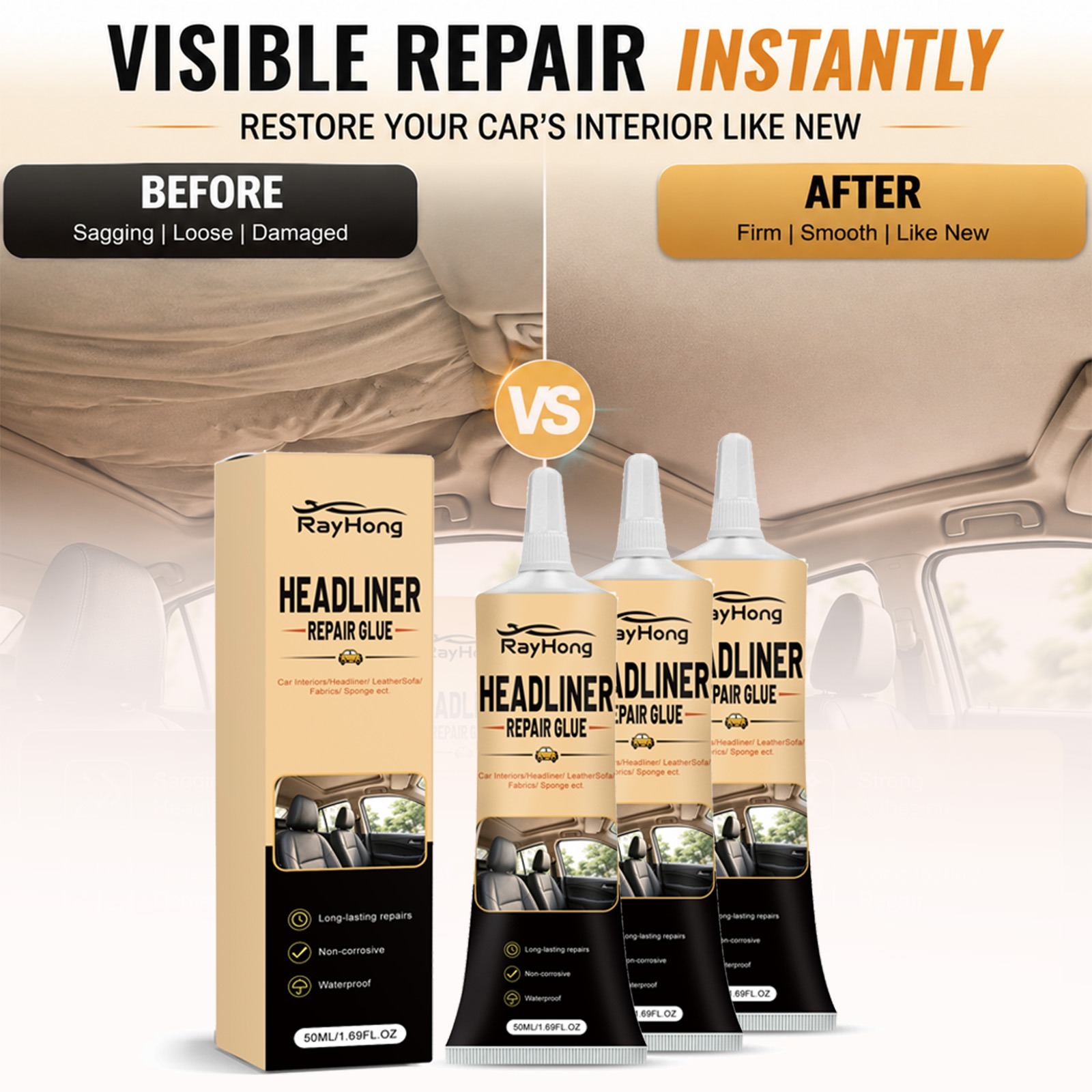Headliner Repair Glue Car Roof - Fabric Glue Bond recension och pris