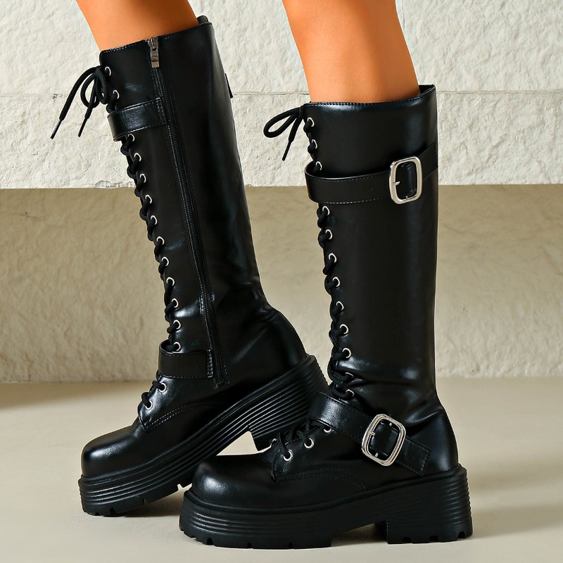 Platform Chunky Sole Women Kne - Sewing Cloth recension och pris