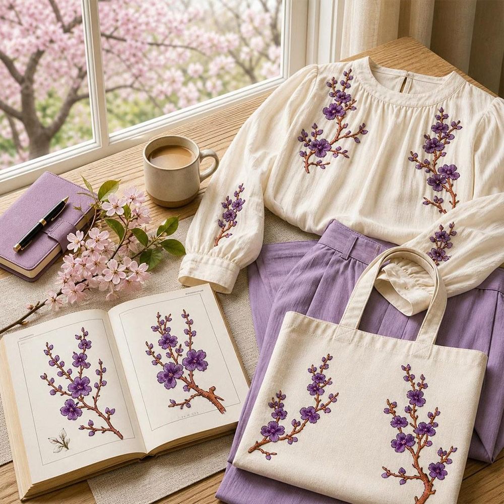 DIY Cherry Blossom Iron On Pat - Sewing In Textile recension och pris