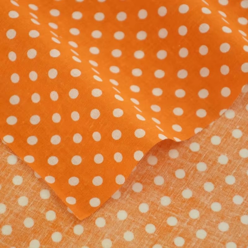 50X150CM White Orange Polka Do - Sewing In Textile recension och pris