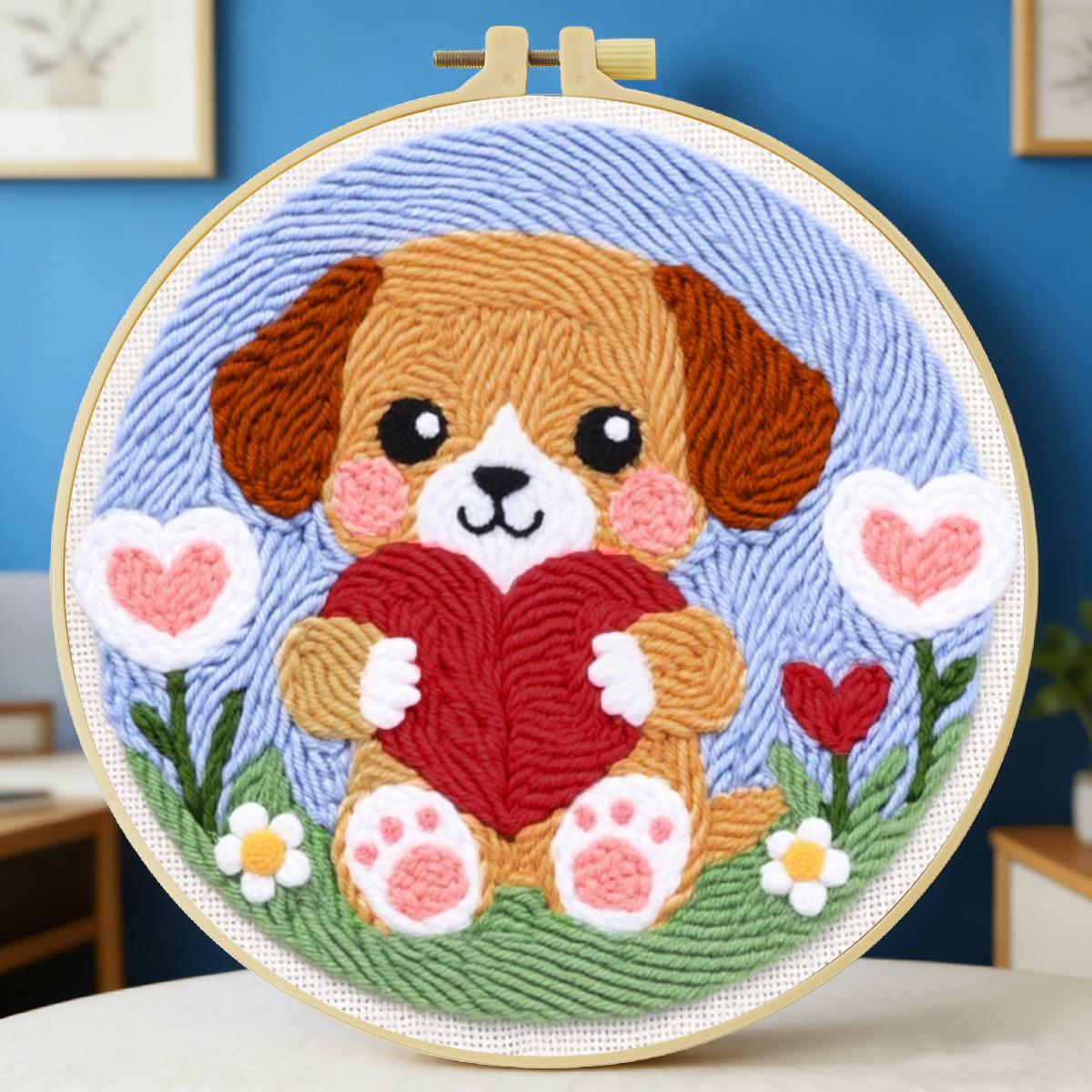 20X20CM/7.87inch Dog Punch Nee - Is Sewing Textile Art recension och pris