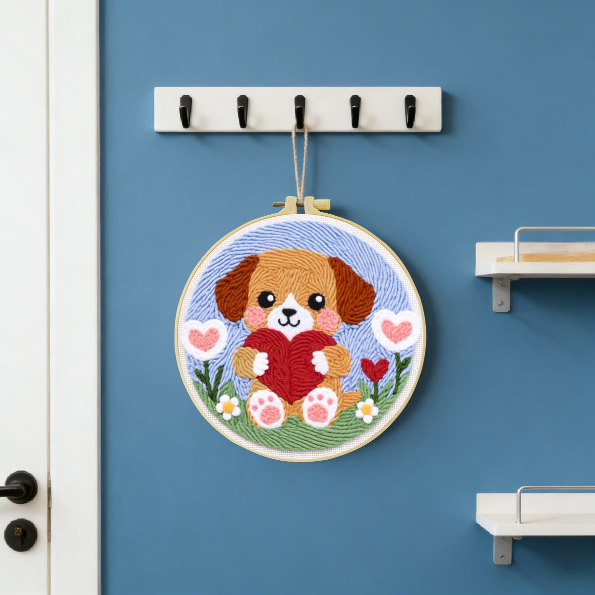 20X20CM/7.87inch Dog Punch Nee - Is Sewing Textile Art recension och pris