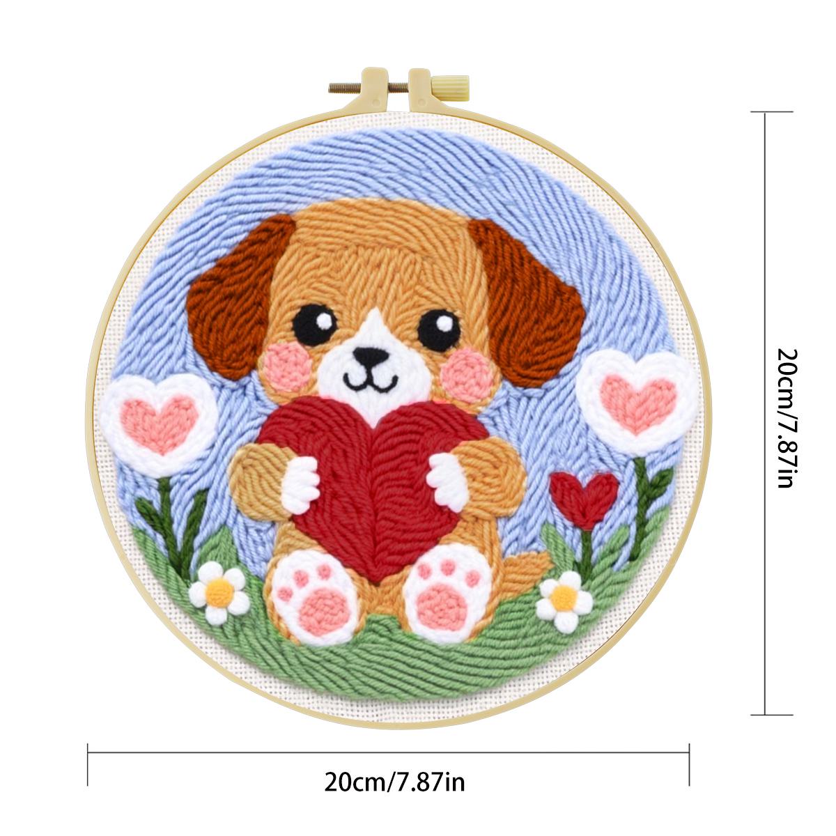 20X20CM/7.87inch Dog Punch Nee - Is Sewing Textile Art recension och pris