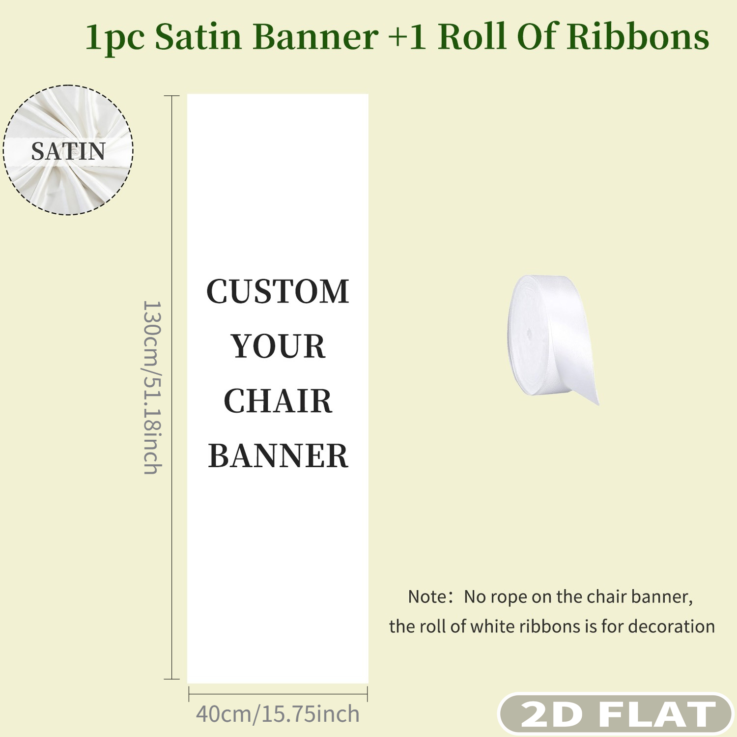 1pc Custom 2D FLAT Satin Memor - Sewing Custom recension och pris