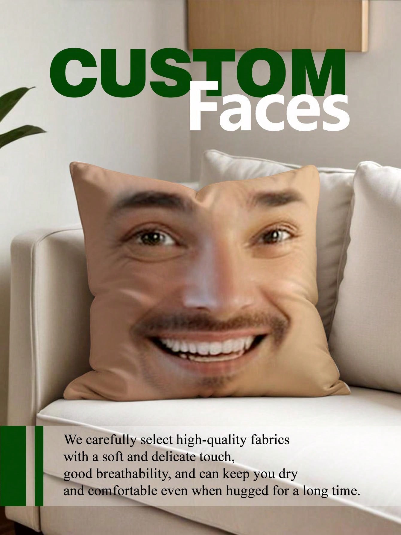 1pc Custom Face Square Pillow  - Sewing Custom recension och pris