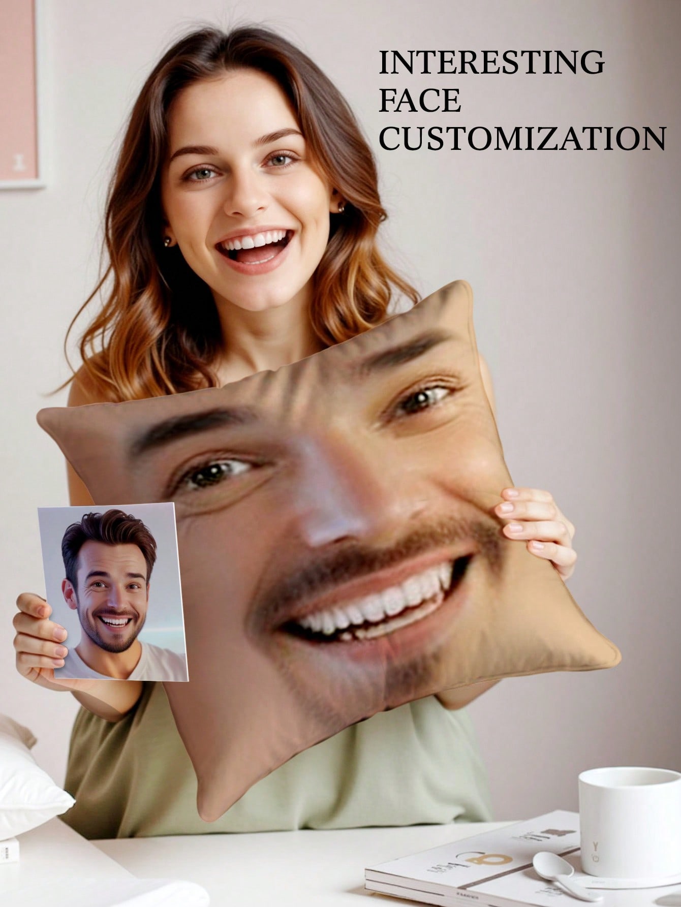 1pc Custom Face Square Pillow  - Sewing Custom recension och pris