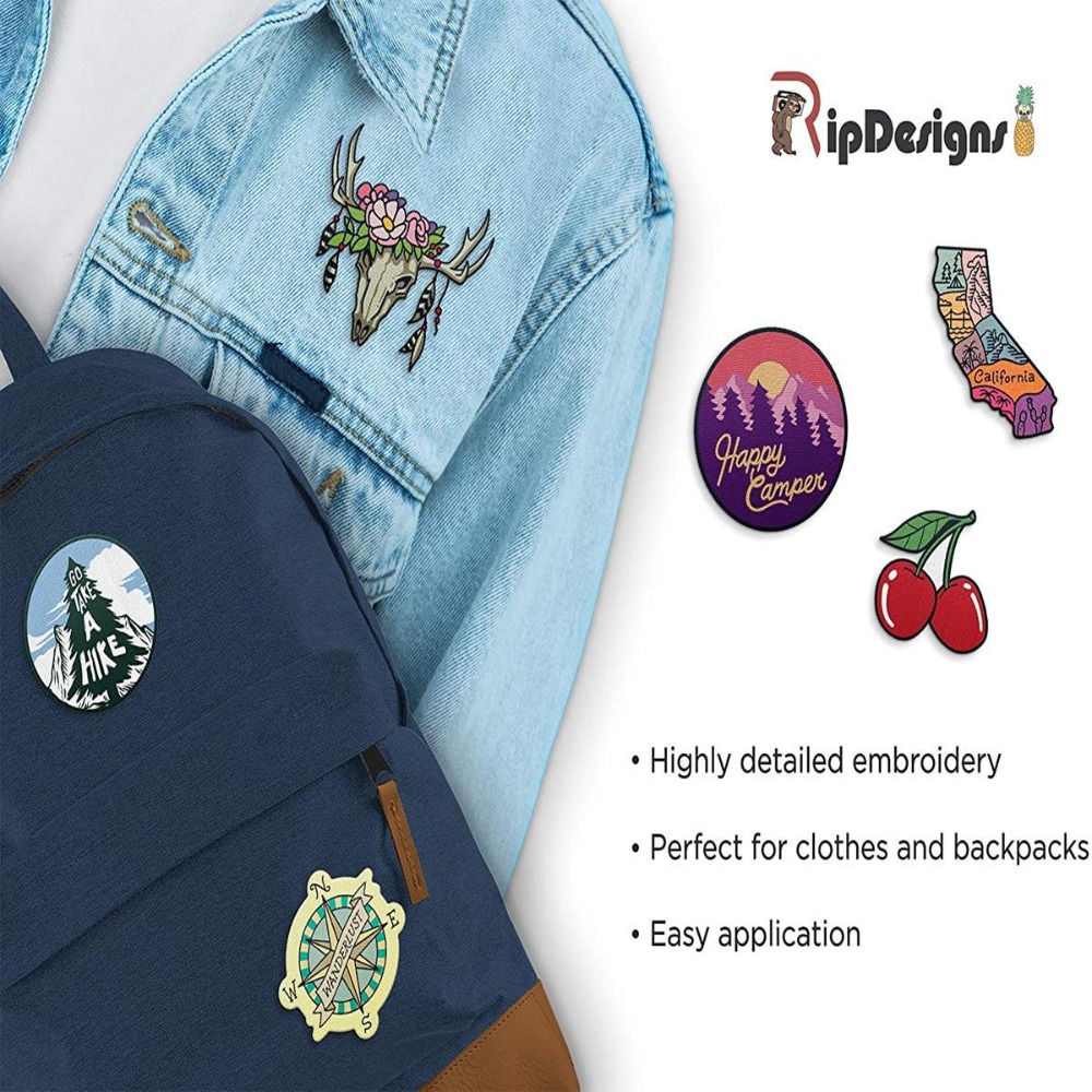 Cartoon Landscape Space Woven  - Sewing Label recension och pris