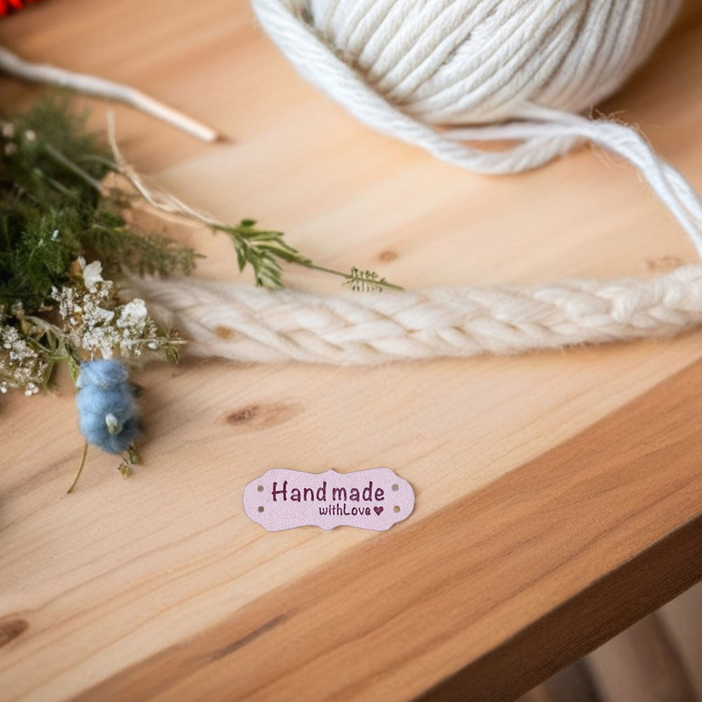 100Pcs Handmade Embossed Suede - Sewing Label recension och pris
