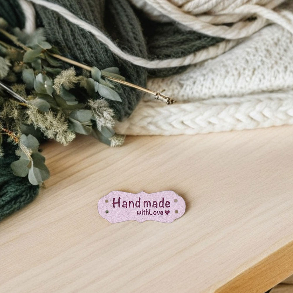 100Pcs Handmade Embossed Suede - Sewing Label recension och pris
