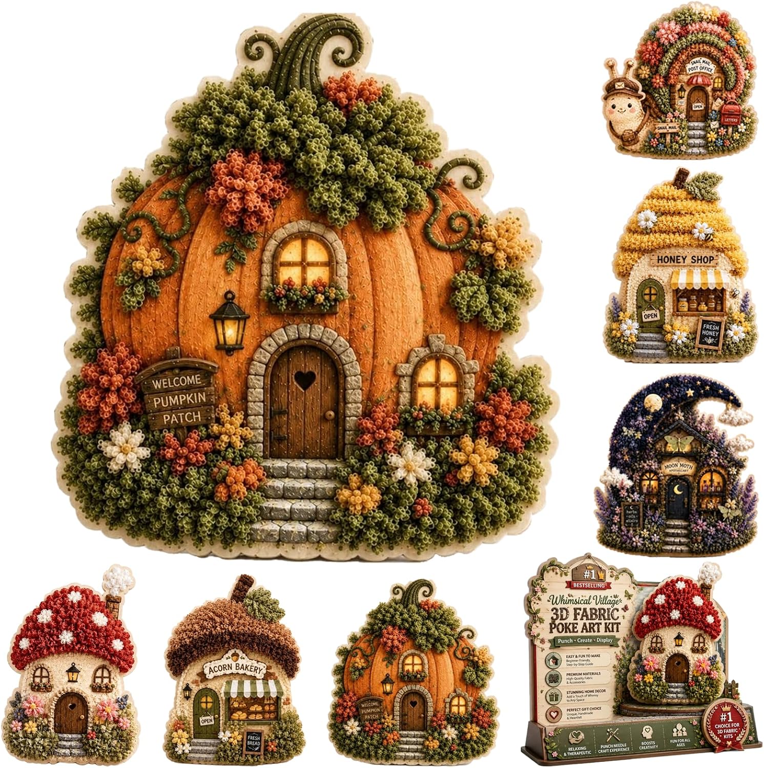 DIY 3D Fabric Poke Art Kit Whi - Is Sewing Textile Art recension och pris