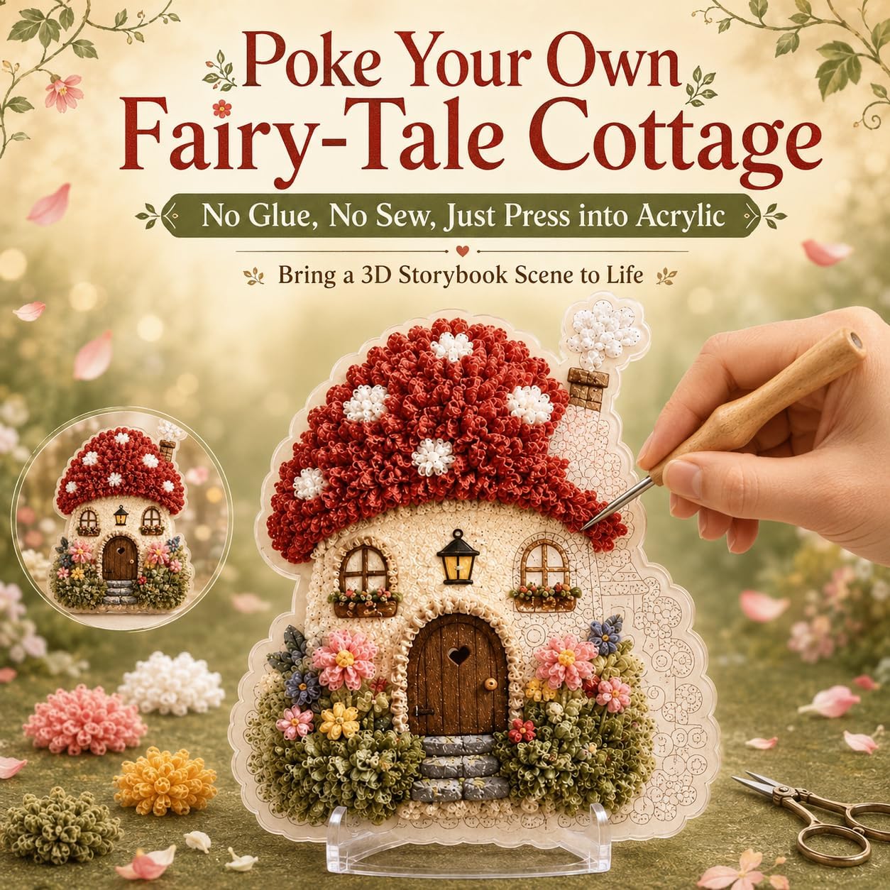 DIY 3D Fabric Poke Art Kit Whi - Is Sewing Textile Art recension och pris