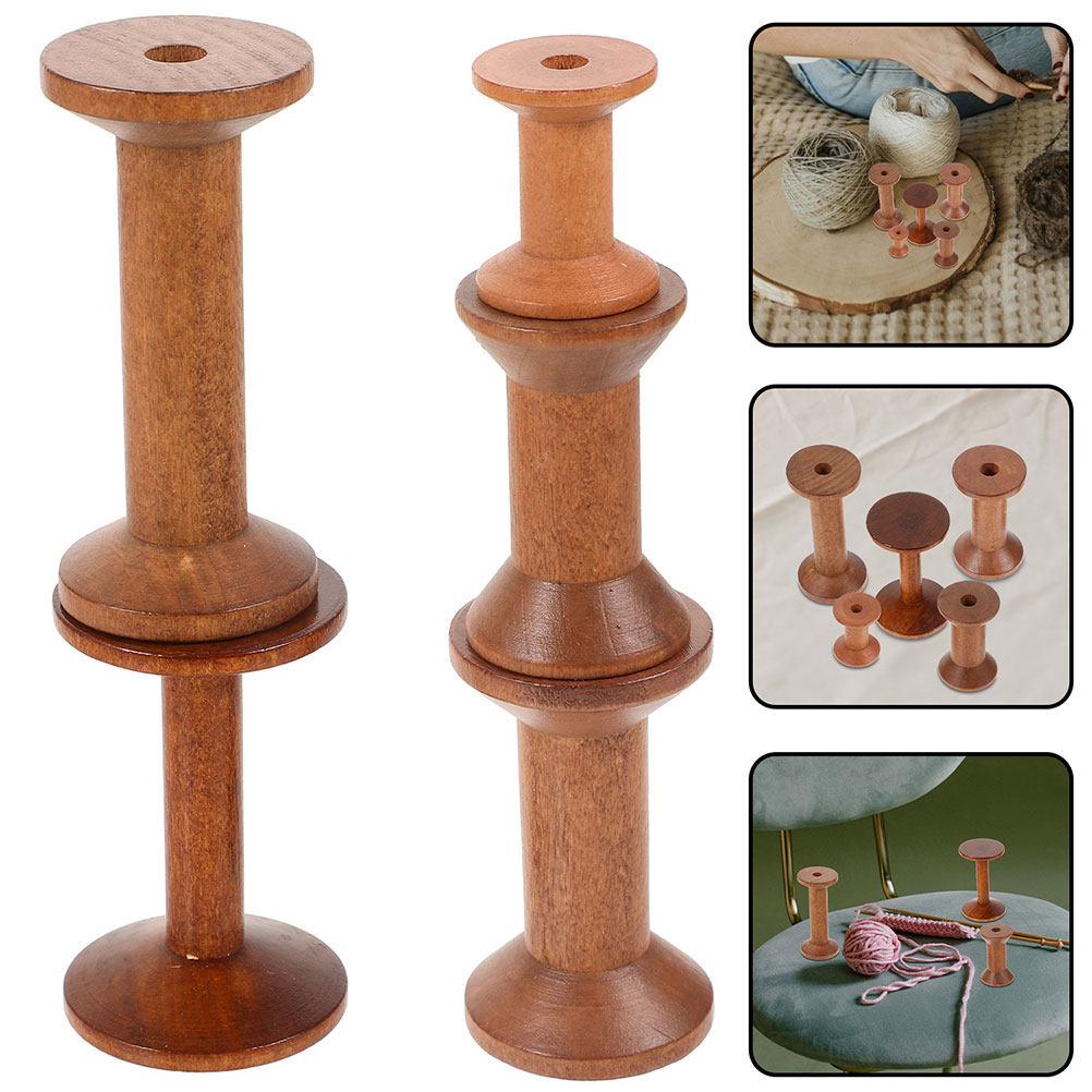 7Pcs Wooden Thread Spools Vint - Thread Bobbins Empty recension och pris