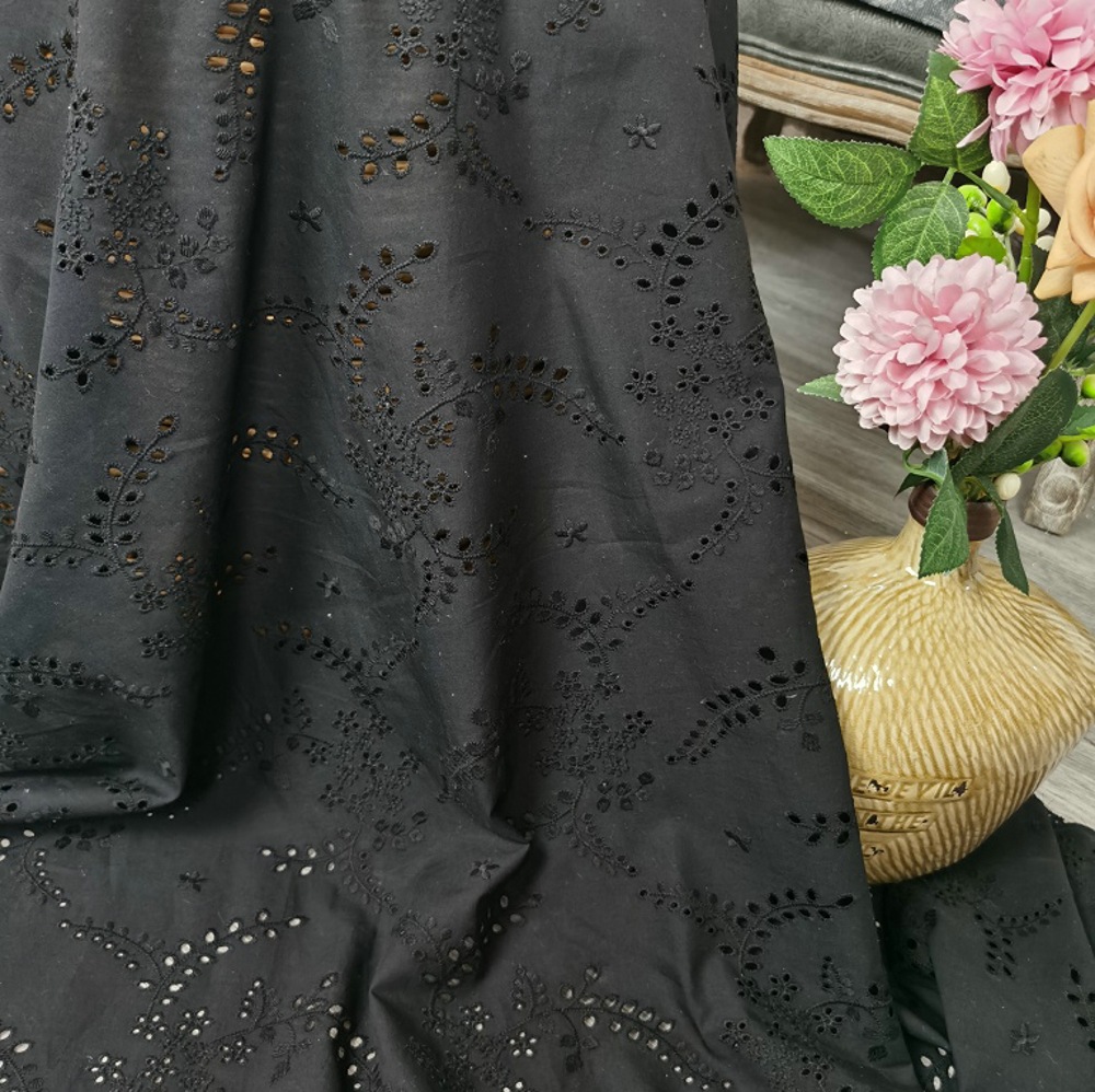 High-quality black hollow-out  - Sewing Eyelet Fabric recension och pris
