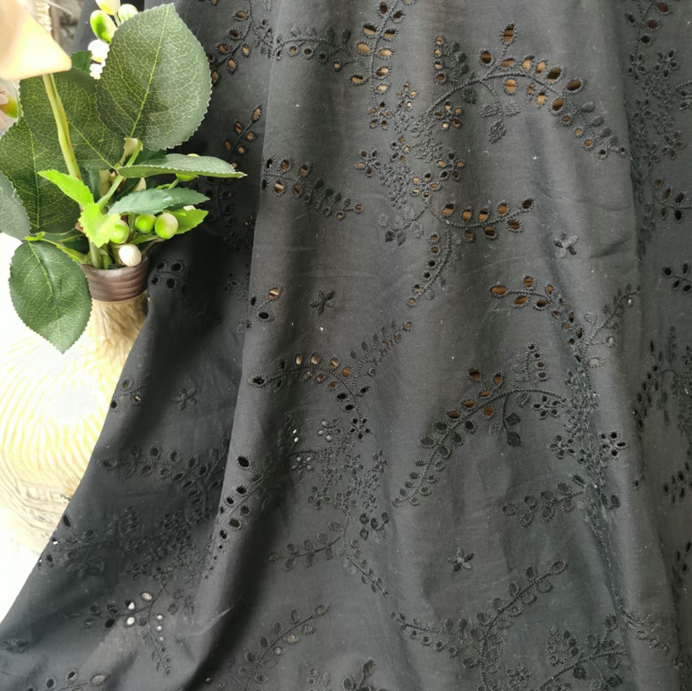 High-quality black hollow-out  - Sewing Eyelet Fabric recension och pris