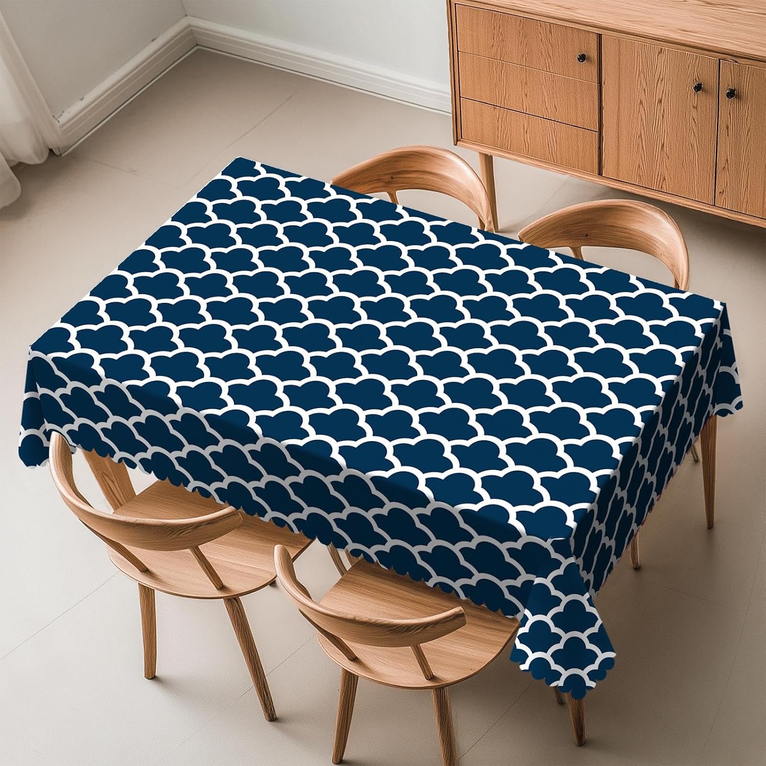 Blue Tablecloth Navy Cloud Sea - Century Textile & Sewing Supply Online Shopping recension och pris