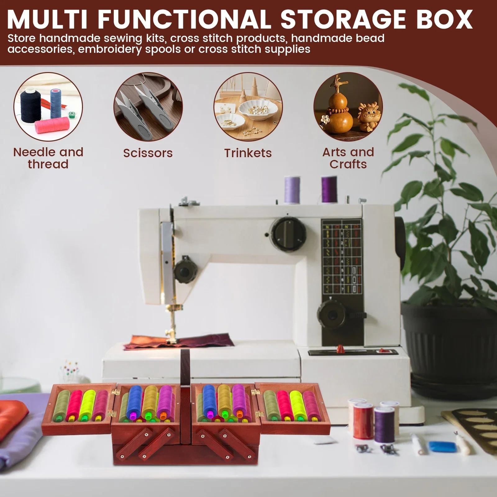 Expandable Sewing Thread Box W - Thread Bobbins Empty recension och pris