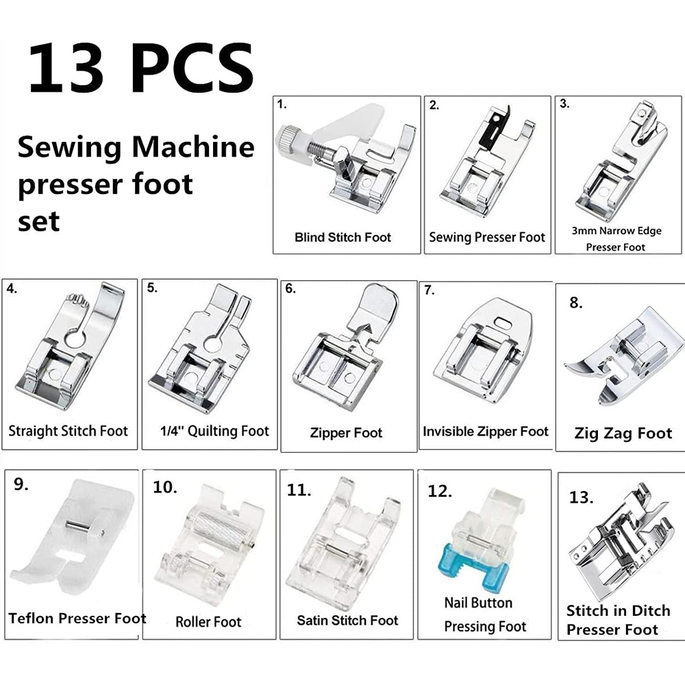 13 PCS/Box Presser Foot Set Ro - Twin Needle Stretch recension och pris