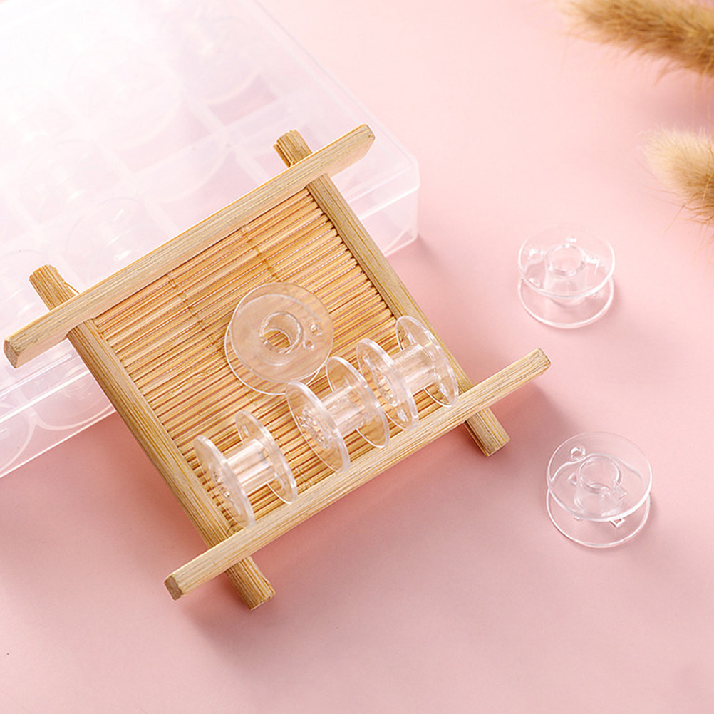 1Set Transparent Plastic Bobbi - Thread Bobbins Empty recension och pris