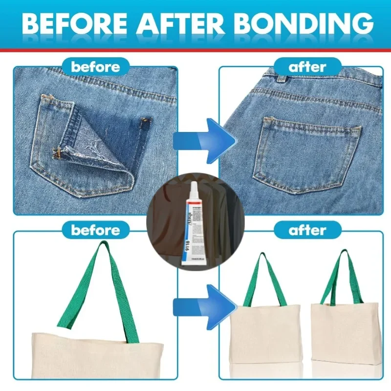Flexible Clear Fabric Repair A - Fabric Glue Bond recension och pris